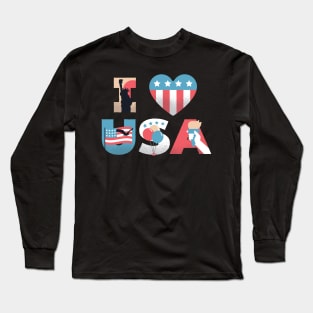 I love USA US-Shirt New York Long Sleeve T-Shirt